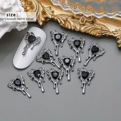 10pcs Halloween Skull Nail Art Charms With Rhinestones
