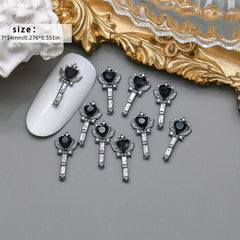 10pcs Halloween Skull Nail Art Charms With Rhinestones