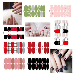 8 Sheets Nail Glitter Self-Adhesive Sticker Art Strips for Manicure DIY