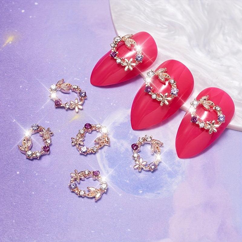 Zircon 3D Nail Charms For Acrylic Nails Garland Rhinestones Charms