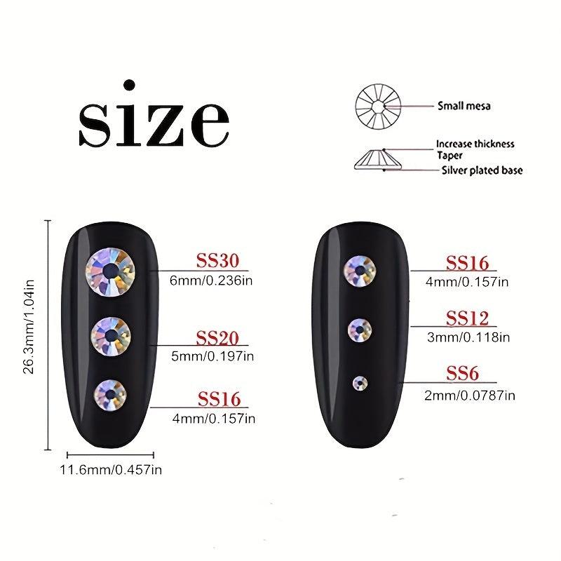 1440pcs Flat Back Rhinestones for Nail Art DIY