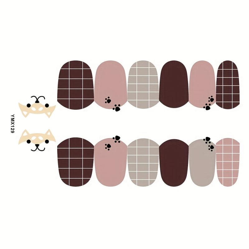 Colorful Full Wraps Nail Polish Stickers 8 Sheets