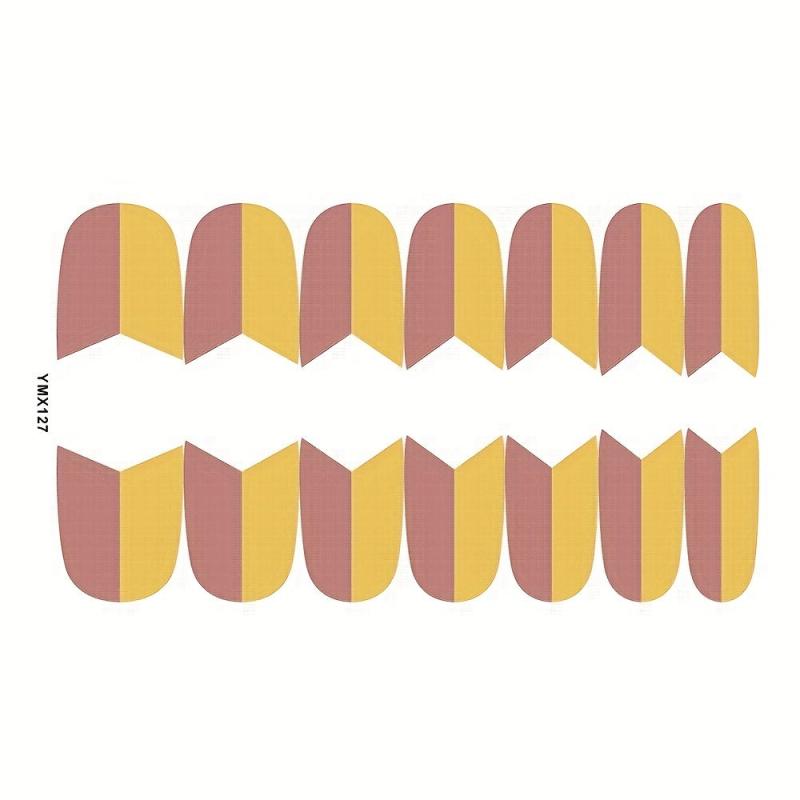 Colorful Full Wraps Nail Polish Stickers 8 Sheets