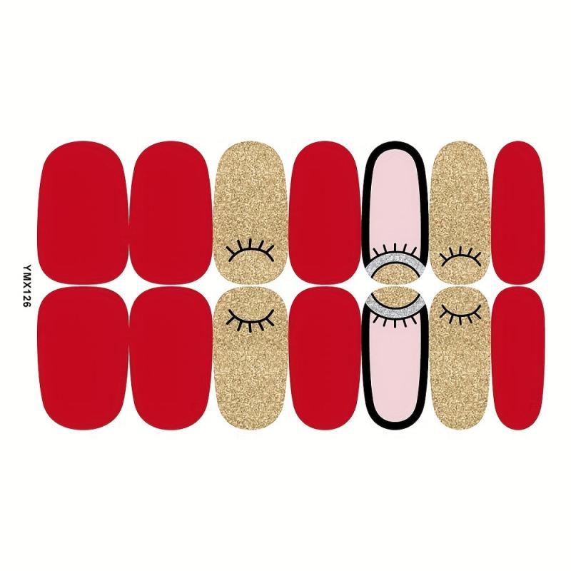 Colorful Full Wraps Nail Polish Stickers 8 Sheets