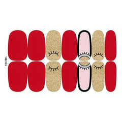 Colorful Full Wraps Nail Polish Stickers 8 Sheets
