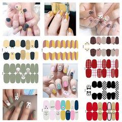 Colorful Full Wraps Nail Polish Stickers 8 Sheets