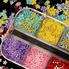 3D Flower Nail Decoration 12 Grids - DIY Nail Art Decor