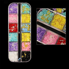 3D Flower Nail Decoration 12 Grids - DIY Nail Art Decor