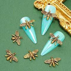 5pcs 3D Vintage Punk Metal Bee Nail Art Charms DIY Accessories