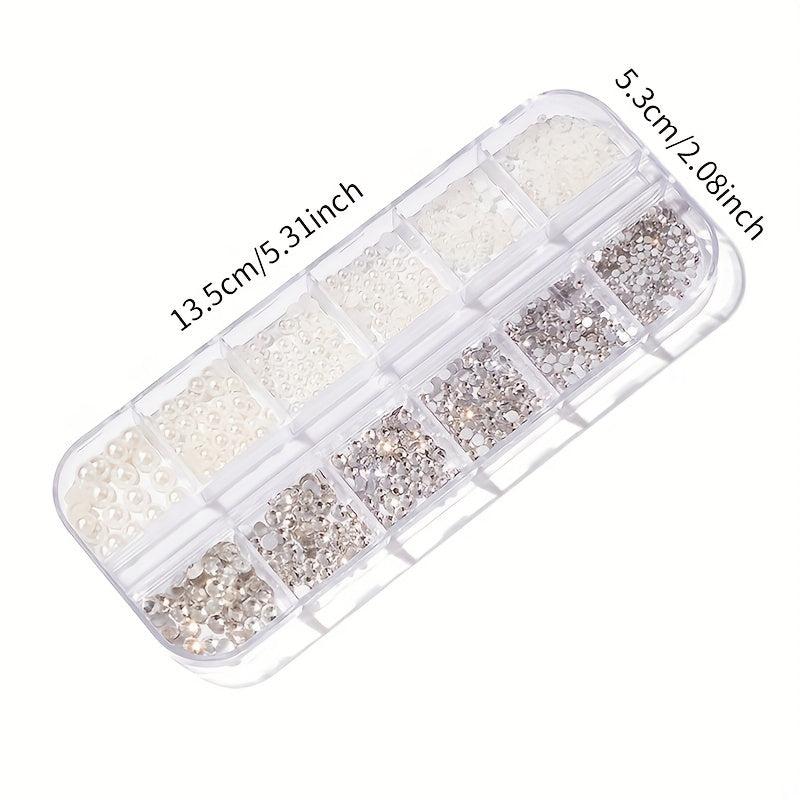 12 Flat Back Nail Art Rhinestones & Pearls