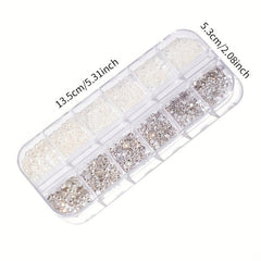 12 Flat Back Nail Art Rhinestones & Pearls