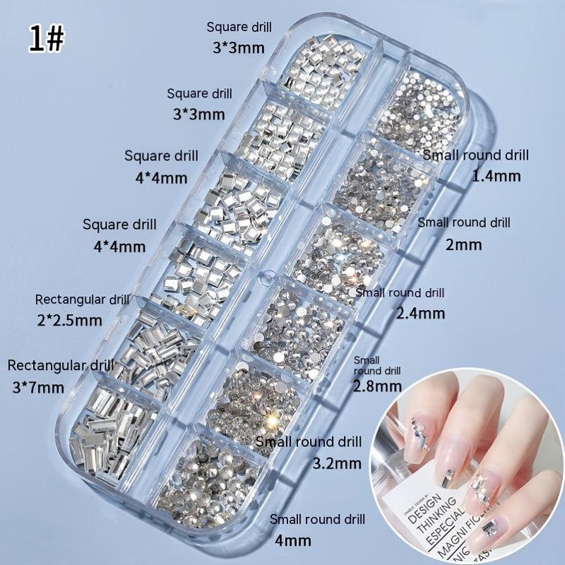 12 Flat Back Nail Art Rhinestones & Pearls