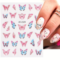 Butterfly Nail Art Stickers 3D Spring Summer Self Adhesive Decals