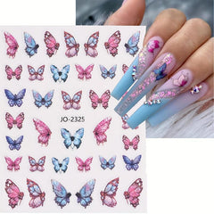 Butterfly Nail Art Stickers 3D Spring Summer Self Adhesive Decals