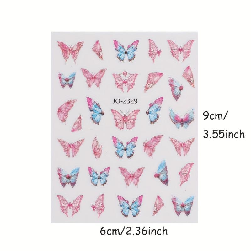 Butterfly Nail Art Stickers 3D Spring Summer Self Adhesive Decals