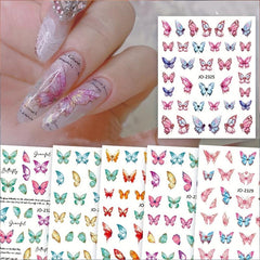 Butterfly Nail Art Stickers 3D Spring Summer Self Adhesive Decals