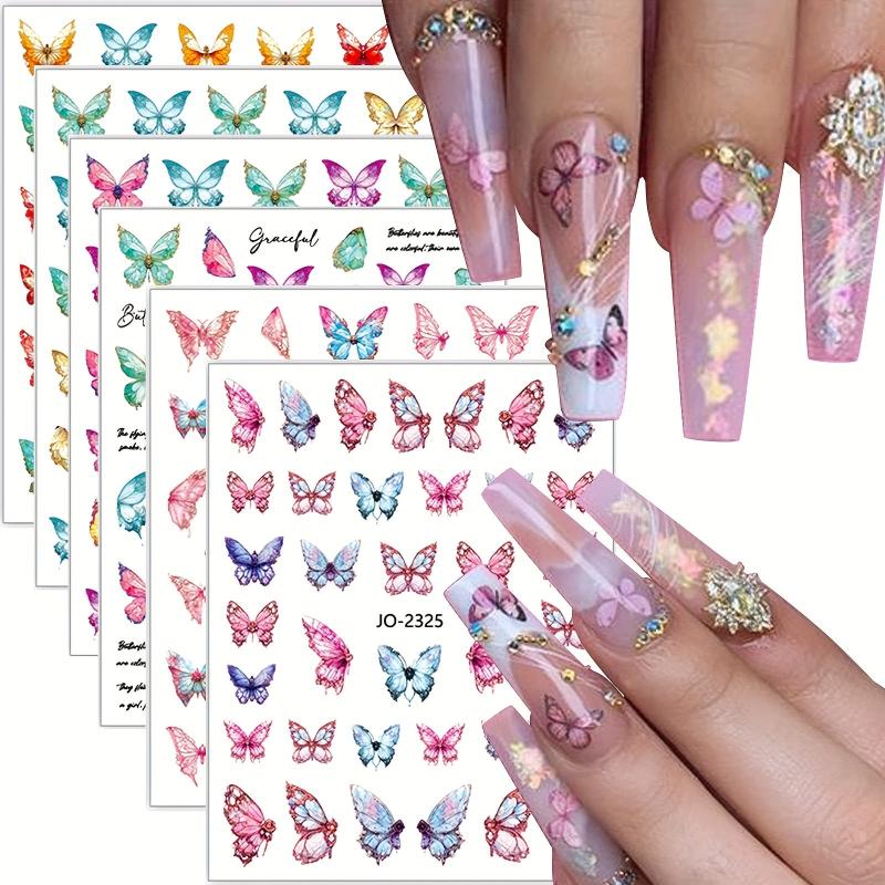 Butterfly Nail Art Stickers 3D Spring Summer Self Adhesive Decals