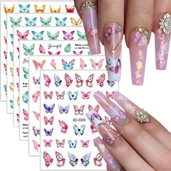 Butterfly Nail Art Stickers 3D Spring Summer Self Adhesive Decals