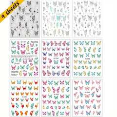 Butterfly Nail Art Stickers 3D Spring Summer Self Adhesive Decals