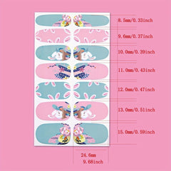 Easter Bunny Nail Polish Stickers Self Adhesive Manicure Decal Strips