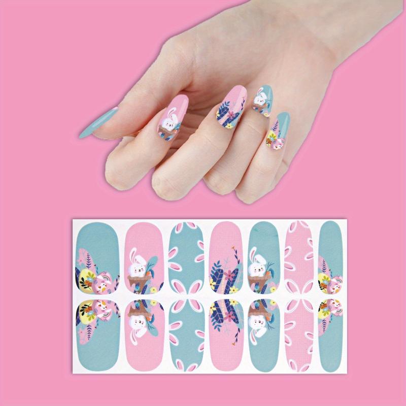 Easter Bunny Nail Polish Stickers Self Adhesive Manicure Decal Strips