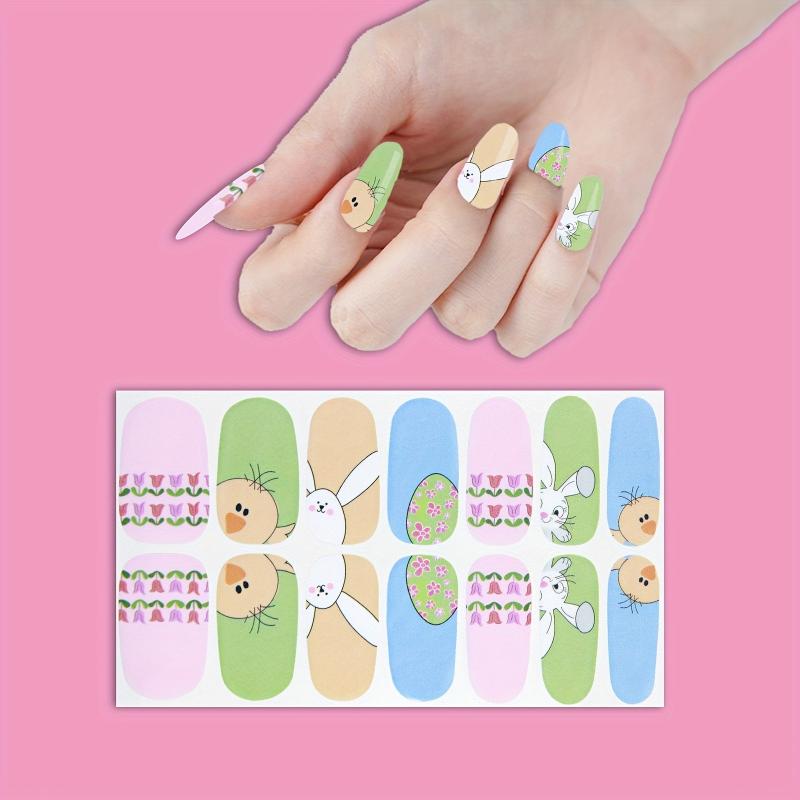 Easter Bunny Nail Polish Stickers Self Adhesive Manicure Decal Strips