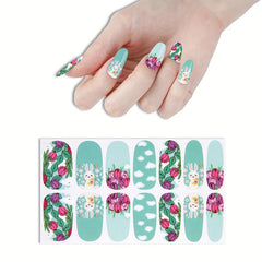 Easter Bunny Nail Polish Stickers Self Adhesive Manicure Decal Strips