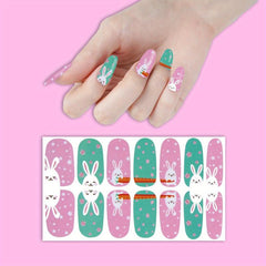 Easter Bunny Nail Polish Stickers Self Adhesive Manicure Decal Strips