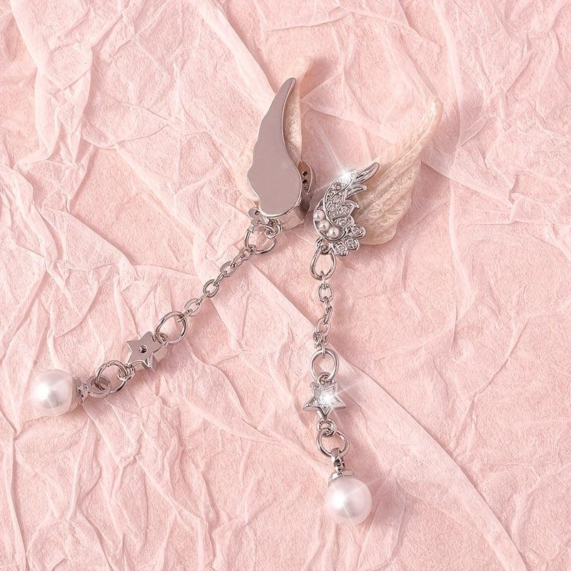 3D Angel Wings Rhinestones Charms Metal Nail Art Decor