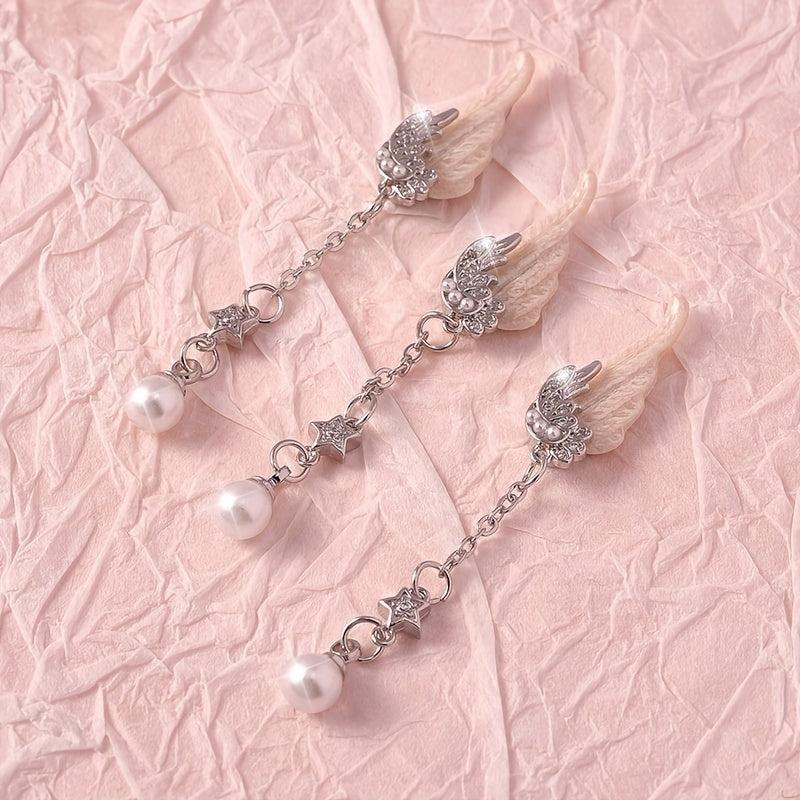 3D Angel Wings Rhinestones Charms Metal Nail Art Decor