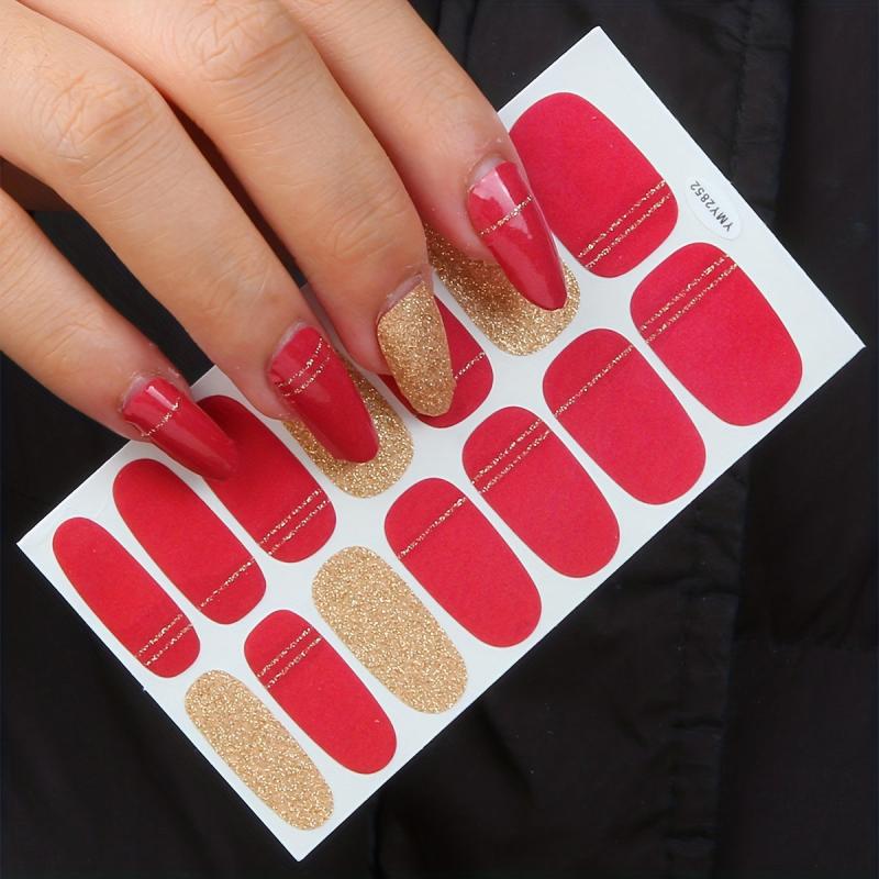 Nail Polish Stickers Strips Shine Full Wraps Nail Art Self Adhesive Decals