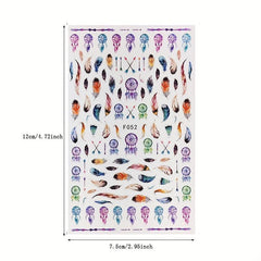 Feather Dream Catcher Nail Stickers for Women