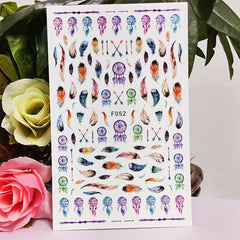Feather Dream Catcher Nail Stickers for Women