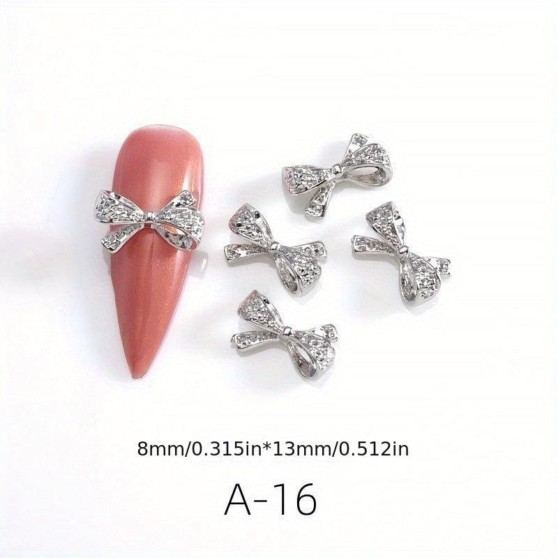 3D Bow Nail Charms Metal Alloy Bow Nail Jewelry 10 Pcs