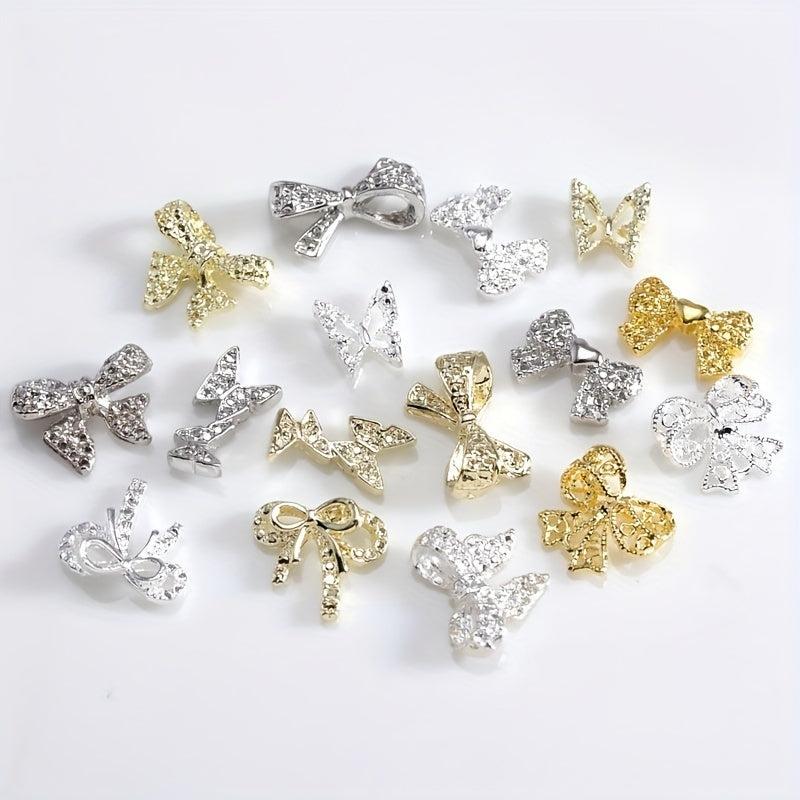 3D Bow Nail Charms Metal Alloy Bow Nail Jewelry 10 Pcs