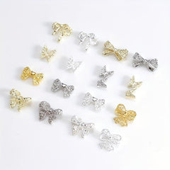 3D Bow Nail Charms Metal Alloy Bow Nail Jewelry 10 Pcs