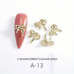 3D Bow Nail Charms Metal Alloy Bow Nail Jewelry 10 Pcs