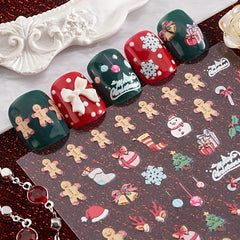 5D Christmas Nail Stickers for Women Nail Art Decals