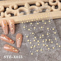 Colorful Star Nail Art Stickers Self Adhesive Decals for Manicure