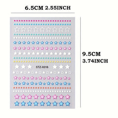 Colorful Star Nail Art Stickers Self Adhesive Decals for Manicure