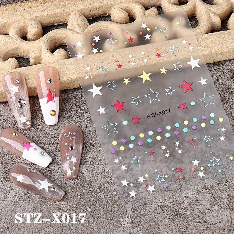 Colorful Star Nail Art Stickers Self Adhesive Decals for Manicure