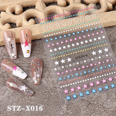 Colorful Star Nail Art Stickers Self Adhesive Decals for Manicure