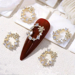 Zircon 3D Nail Charms for Acrylic Nails with Garland Rhinestones