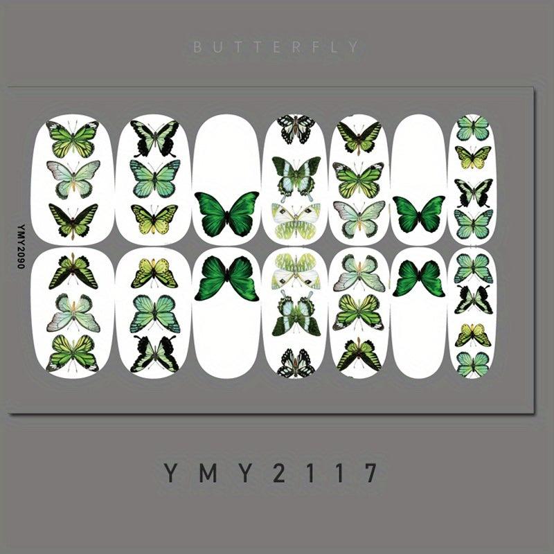 Butterfly Nail Polish Strips Long Lasting Nail Wraps for Easy Manicure