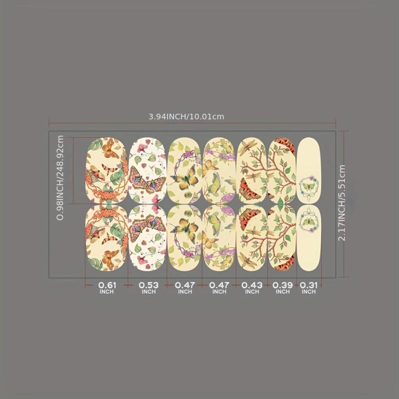 Butterfly Nail Polish Strips Long Lasting Nail Wraps for Easy Manicure