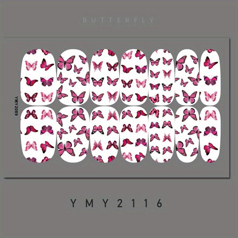 Butterfly Nail Polish Strips Long Lasting Nail Wraps for Easy Manicure
