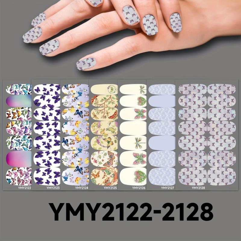 Butterfly Nail Polish Strips Long Lasting Nail Wraps for Easy Manicure