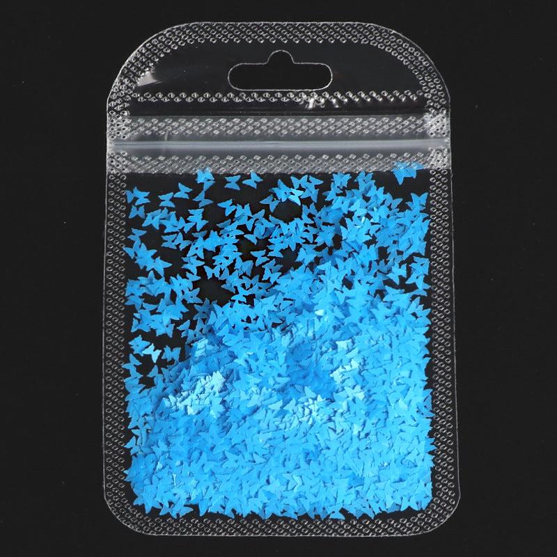 Gothic Punk Butterfly Nail Art Glitter Flakes 3D Neon Sequins