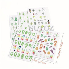 Luminous Halloween Nail Decals Glow In Dark Pumpkin Spider Web Ghost Devil's Eye