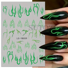 Luminous Halloween Nail Decals Glow In Dark Pumpkin Spider Web Ghost Devil's Eye